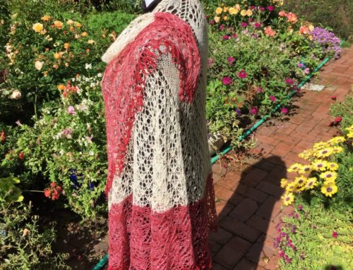 Lace weight handknit shawl